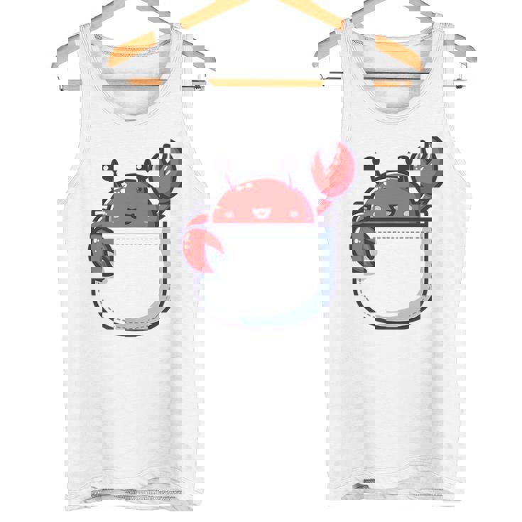 愛らしい かわいい ちび 和 ポケット カワイイ カニ タンクトップ