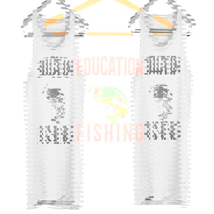 教育は重要ですが、釣りは重要です 面白い 長袖tシャツ タンクトップ