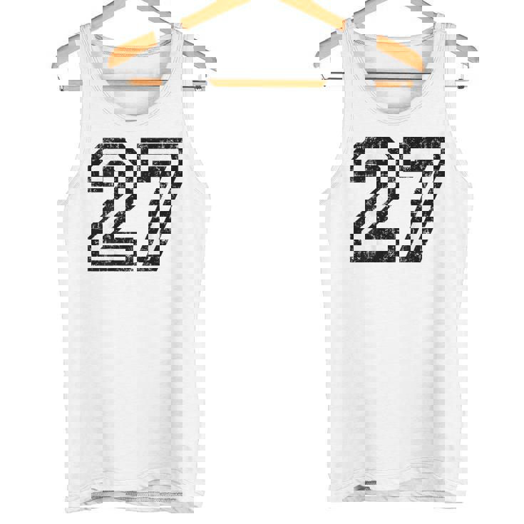 数字 27 ヴィンテージ ブラックホワイト タンクトップ