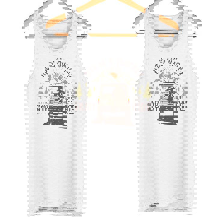 旅 おもしろ キャンプ 楽しい 登山 アウトドア キャンピングカー 人生は旅だ タンクトップ