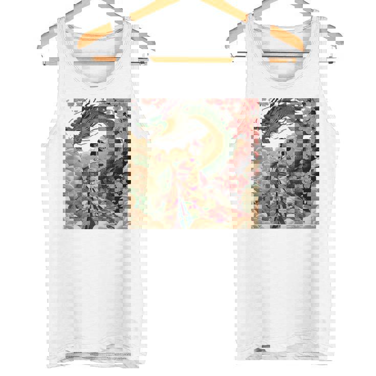 日本 浮世絵 桜 着物 竜 綺麗 日本髪 タンクトップ