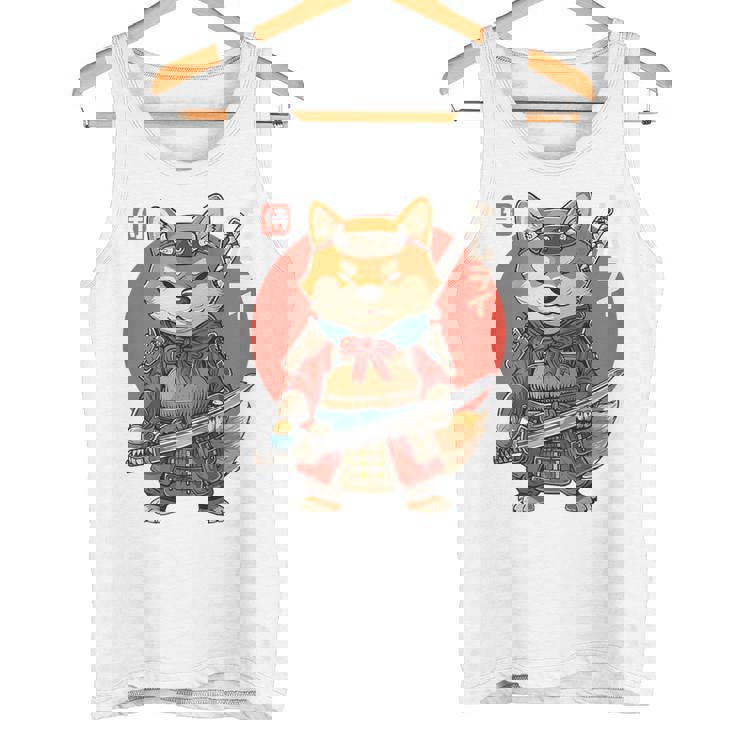 日本の侍犬 柴戦士 浮世サムライ バックプリント タンクトップ