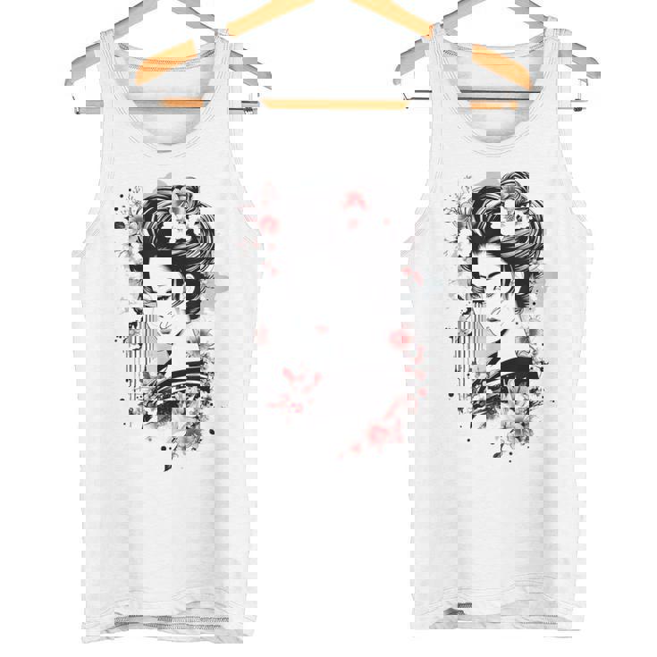 日本の芸者アートグラフィックtシャツ メンズ レディース キッズ タンクトップ
