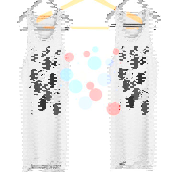 日本の野鳥 シマエナガ 赤 青 ドット 丸 水玉 関西 イベント 家族 お揃い タンクトップ