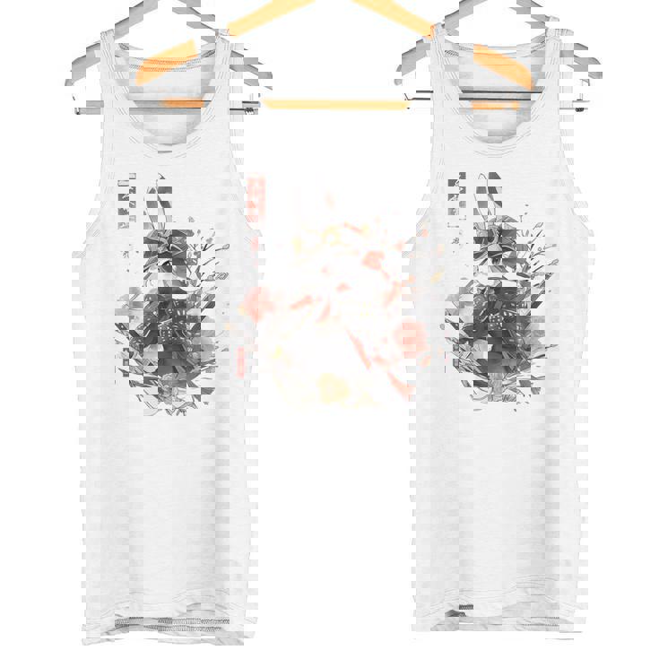 日本アート うさぎ 忍者 浮世絵 アニメスタイル サムライラビット タンクトップ