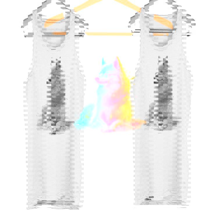 日本スピッツ 犬 モチーフ ペットアート 日本スピッツ タンクトップ