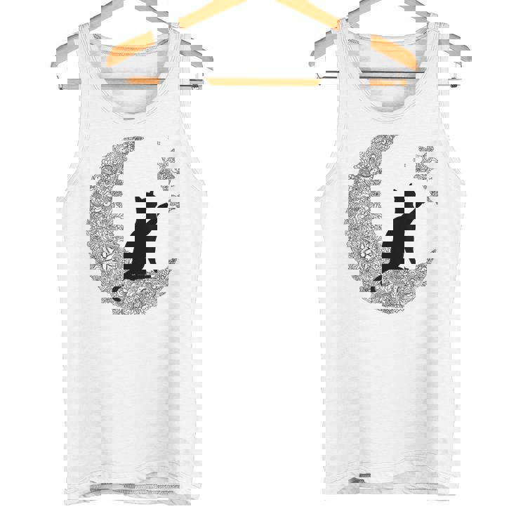 曼荼羅猫tシャツ レディース メンズ ユース 月と星 タンクトップ