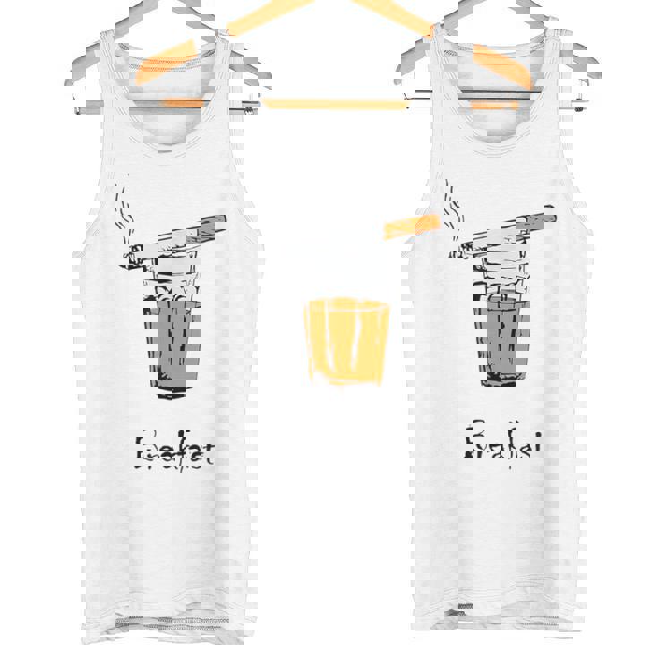 朝食タバコとウイスキー、面白いtシャツギフト。 タンクトップ