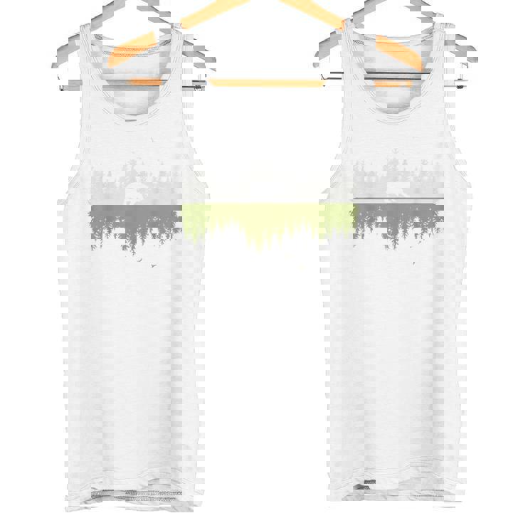 木 反射 クマ 野生動物 森 自然 動物 アウトドア タンクトップ