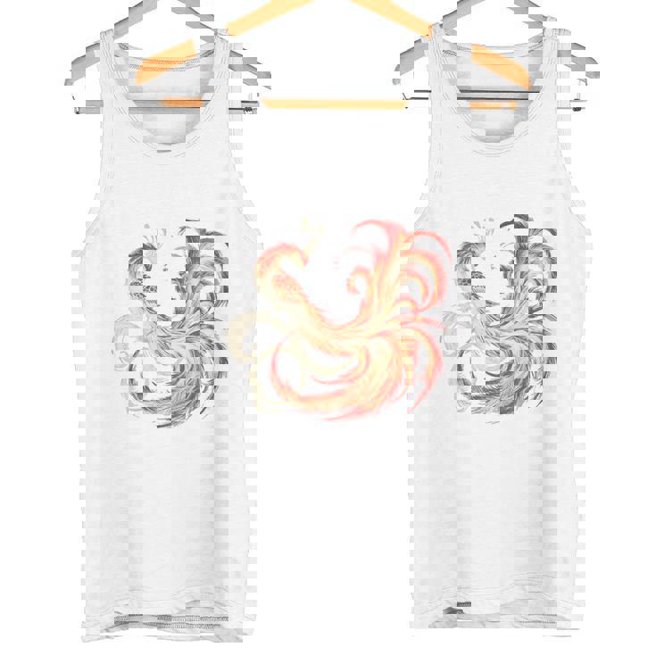 朱雀 不死鳥 火の鳥 フェニックス 漢字 イラスト バックプリント タンクトップ