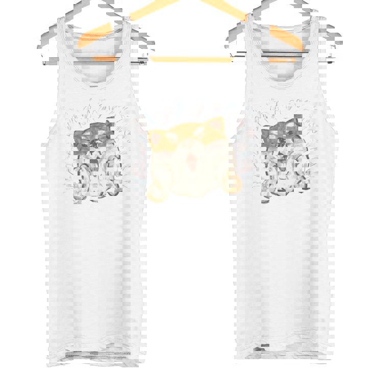 柴犬 かわいい いぬ 子犬 ペット おもしろ 動物 アート イラスト 長袖tシャツ タンクトップ