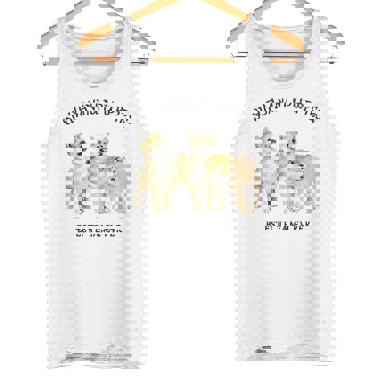 柴犬 しばいぬ 子柴 柴犬子犬 チーム いぬ プリント 写真 水彩 おしゃれ かわいい 犬飼い 犬好き タンクトップ