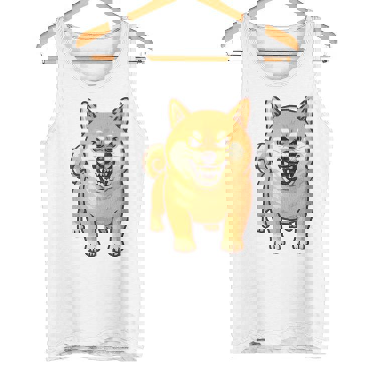 柴犬 犬 ムキッ ムキ顔 水彩 我慢の限界 怒る犬 イラスト おもしろ 長袖tシャツ タンクトップ