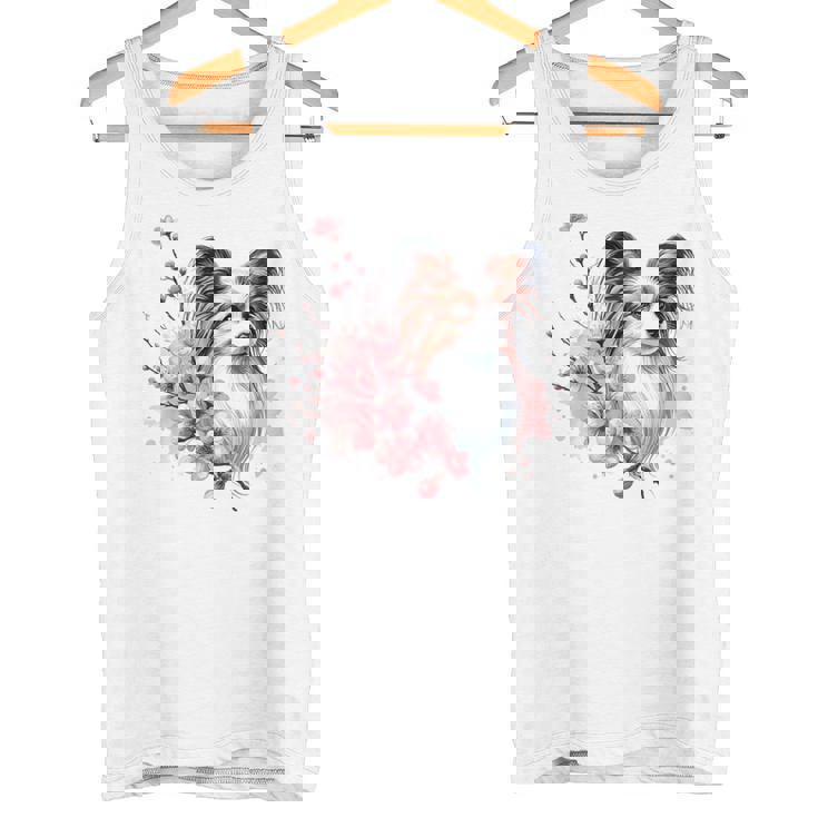 桜 水彩パピヨン タンクトップ