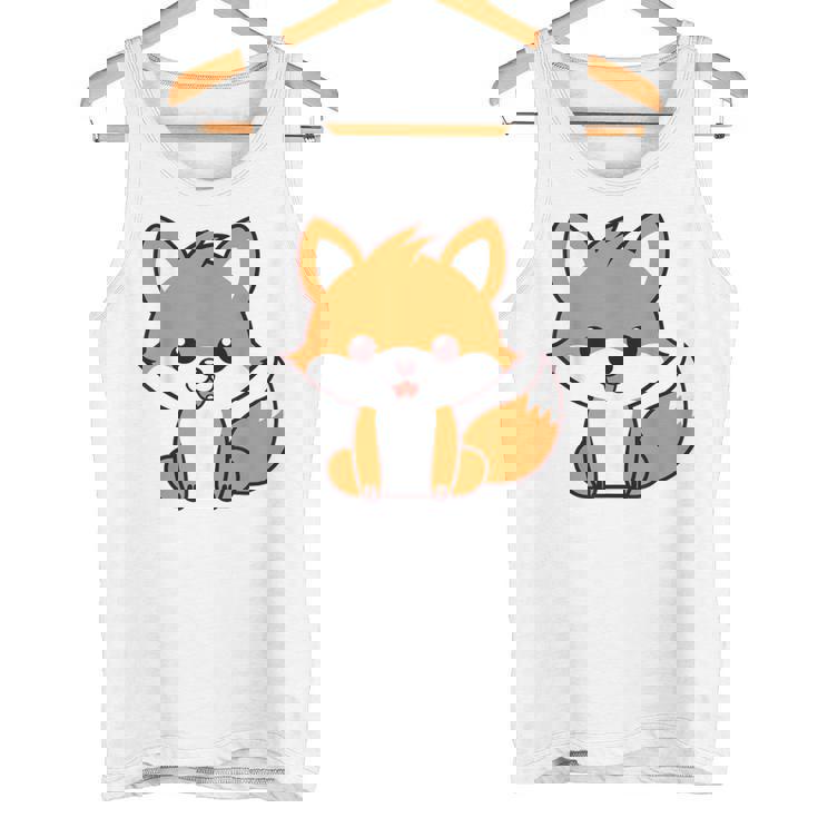 森のかわいい面白いキツネの子動物は小さなキツネが大好きです タンクトップ