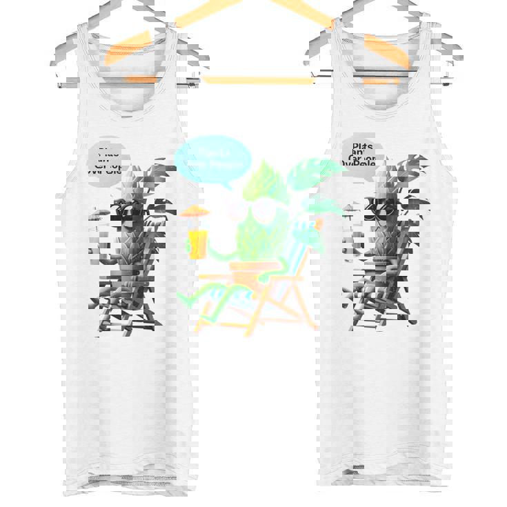 植物より人間 長袖tシャツ タンクトップ