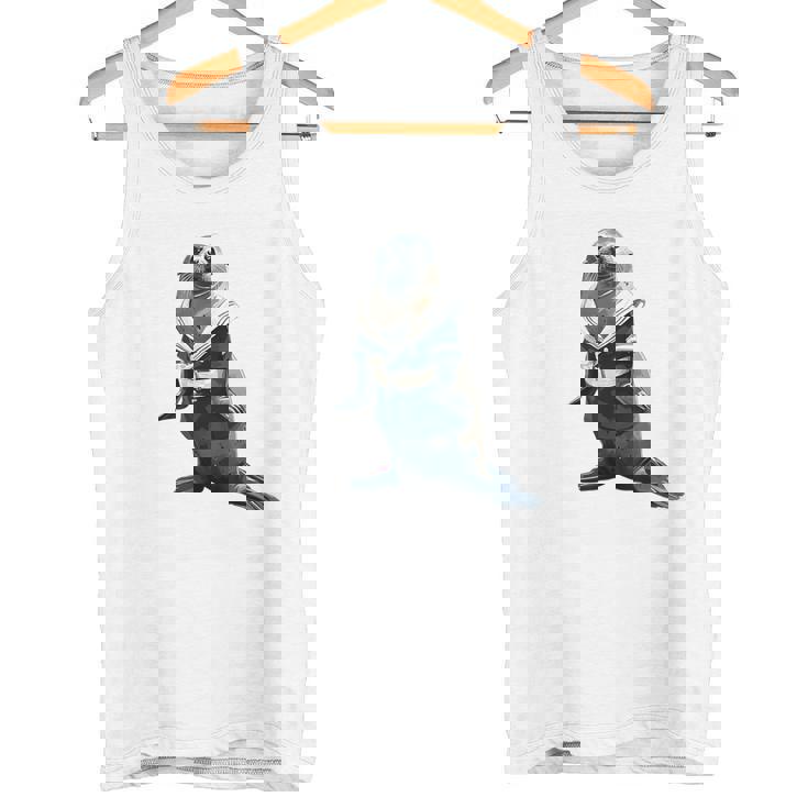 楽しいセーラー服のユーモラスなアザラシ タンクトップ