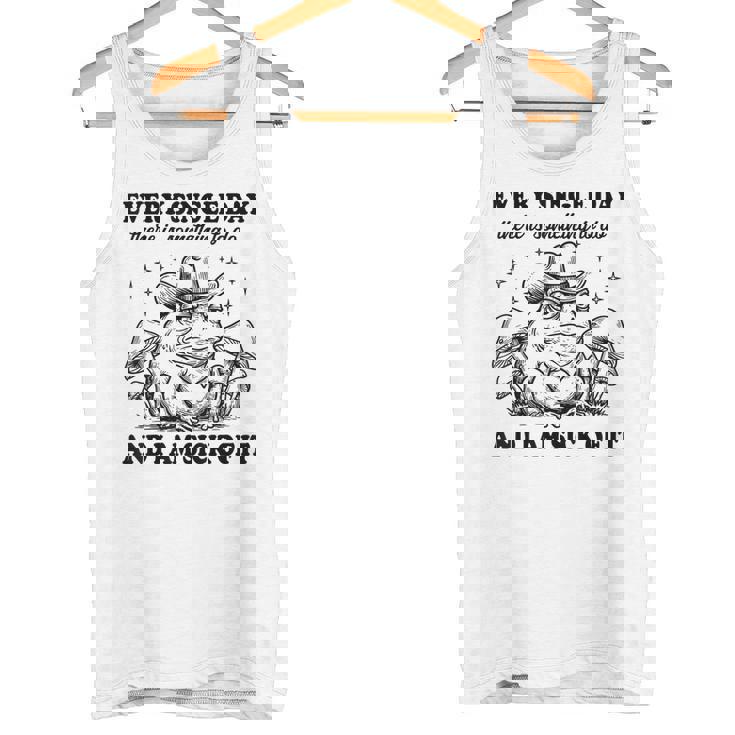 毎日、何かをすべきことがある、ウエスタンカウボーイのカエルのミーム タンクトップ