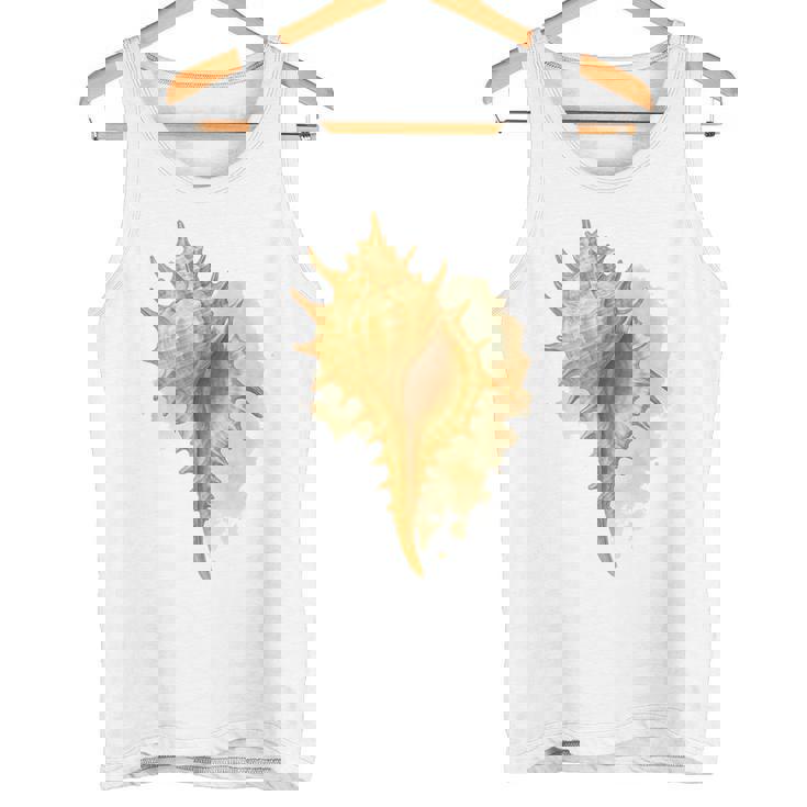 水彩 ムレックス 貝殻 貝殻 ハンティング ビーチコーミング タンクトップ