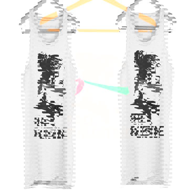 無料パレスチナ国旗 ガザの終わり占領 パレスチナ語 タンクトップ