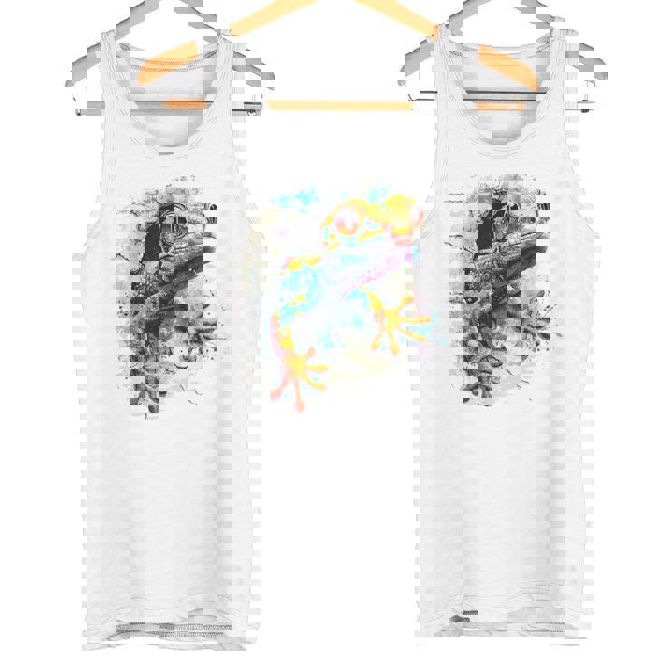 爬虫類とカラフルなヤモリ タンクトップ