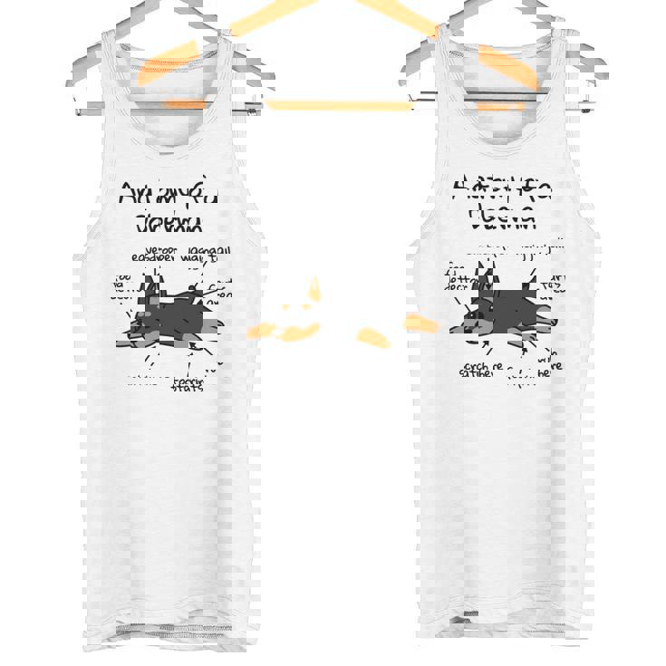 犬の解剖学ドーベルマン犬 長袖tシャツ タンクトップ