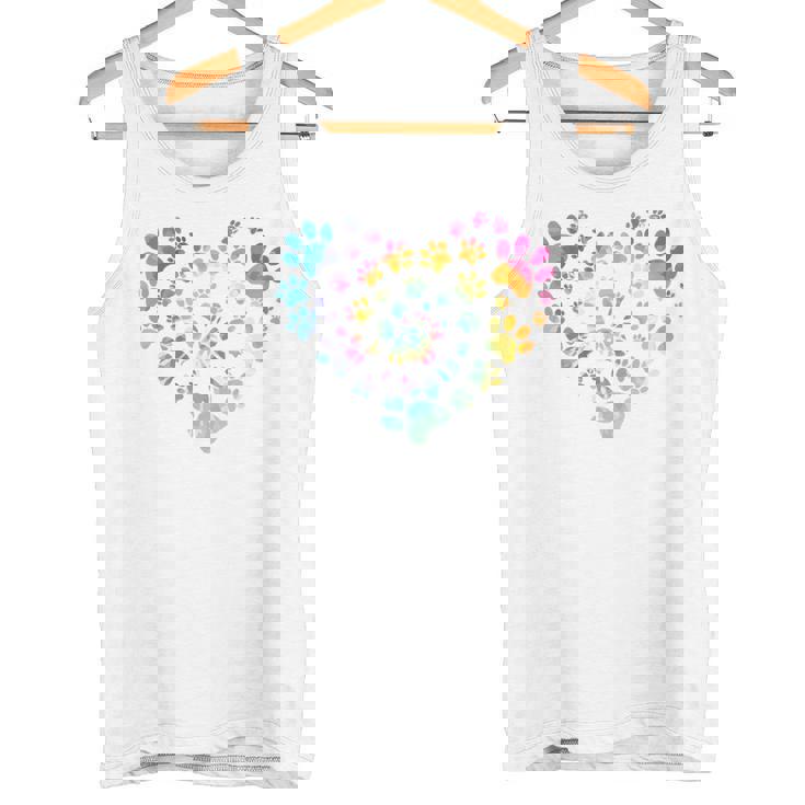 バックプリント 犬の足跡 犬 ペット 足跡 プリント タンクトップ