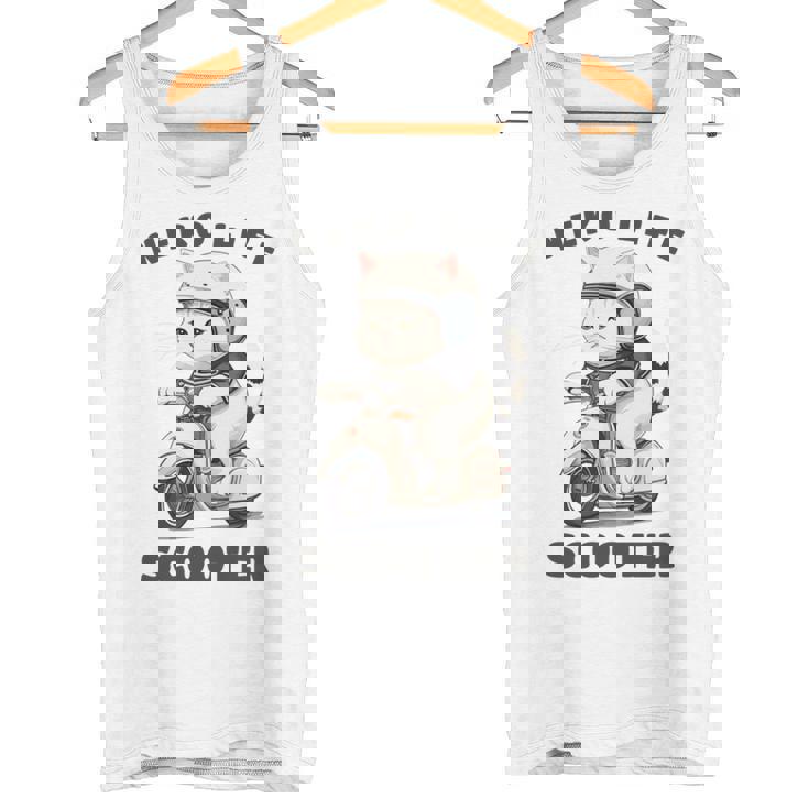 猫 ネコ 白猫 イラスト 原付 スクーター バイク 猫好き バイク好き かわいい おもしろ レトロ Neko Life 長袖tシャツ タンクトップ