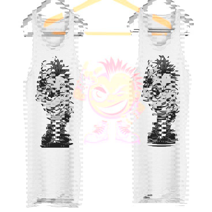 生意気なパンクロックロッカー イロとブーツ付き 面白いパンク 長袖tシャツ タンクトップ