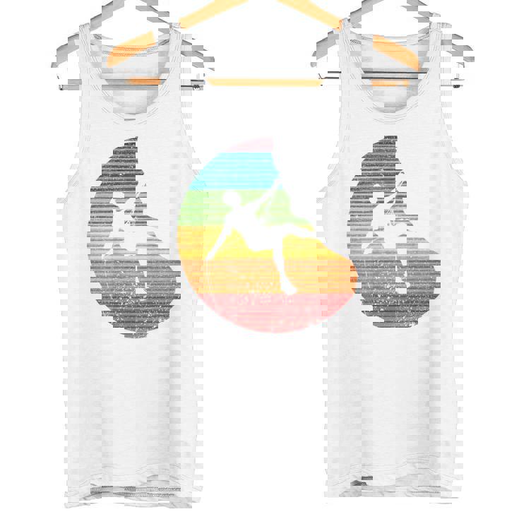 バックプリント 登山、ボルダリング、フリークライミングシルエット タンクトップ