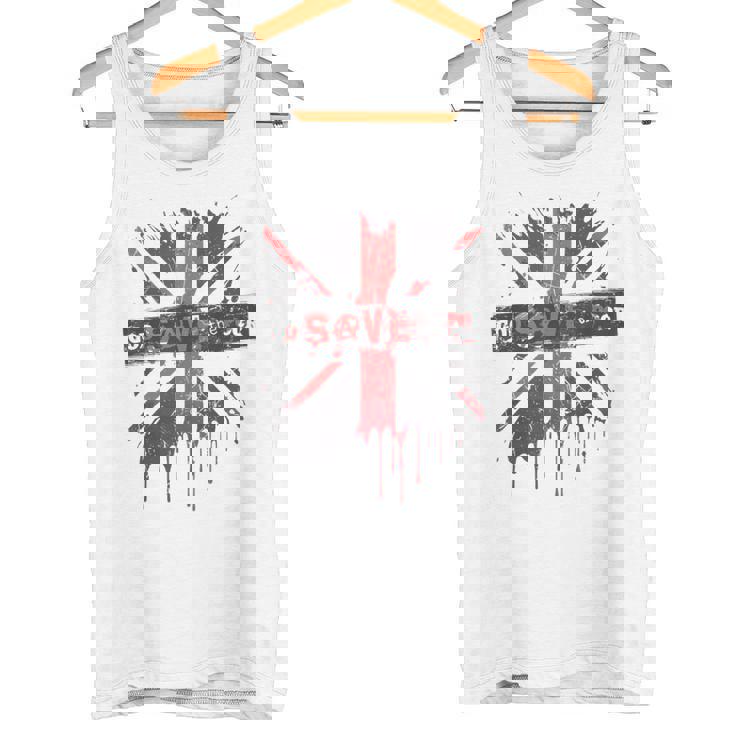 神は貧しい王のcor冠式パンクグラフィティユニオンジャックを救う タンクトップ