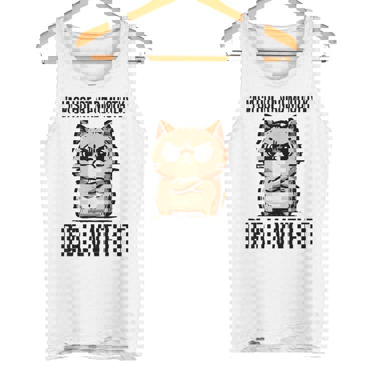 私は短気で口うるさいので、それを扱います。態度猫 タンクトップ