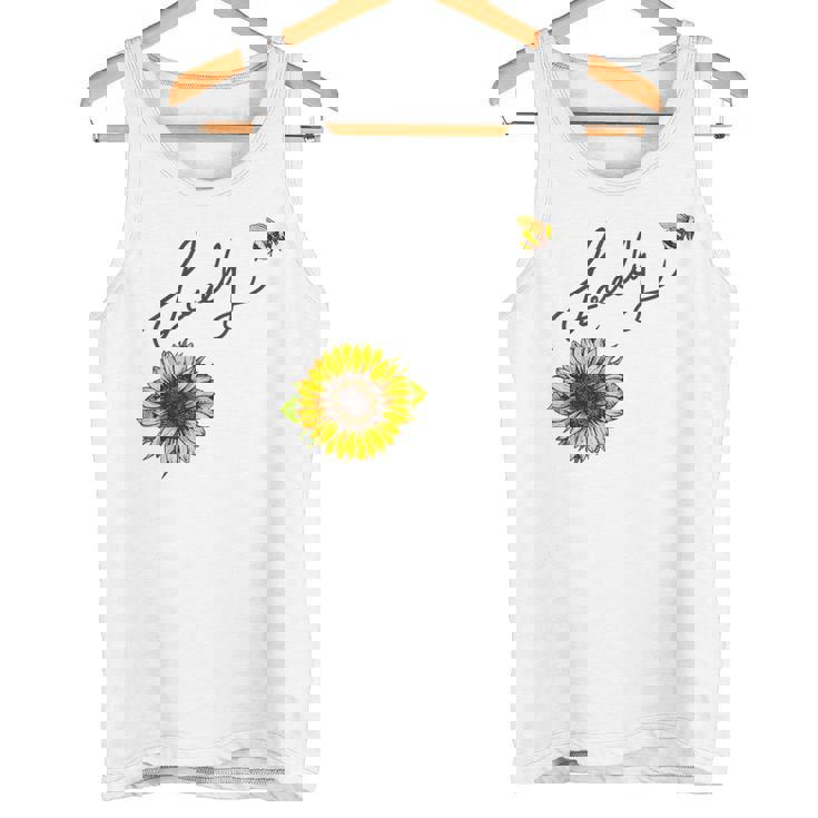 秋のひまわり マルハナバチ 面白いひまわり蜂 秋の愛 タンクトップ