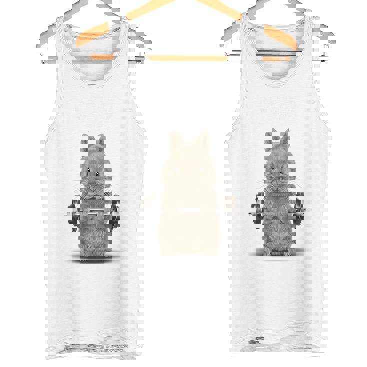 筋トレ ジム やる気がないなら家に帰れ ネザーランドドワーフ ウサギ ベージュ タンクトップ