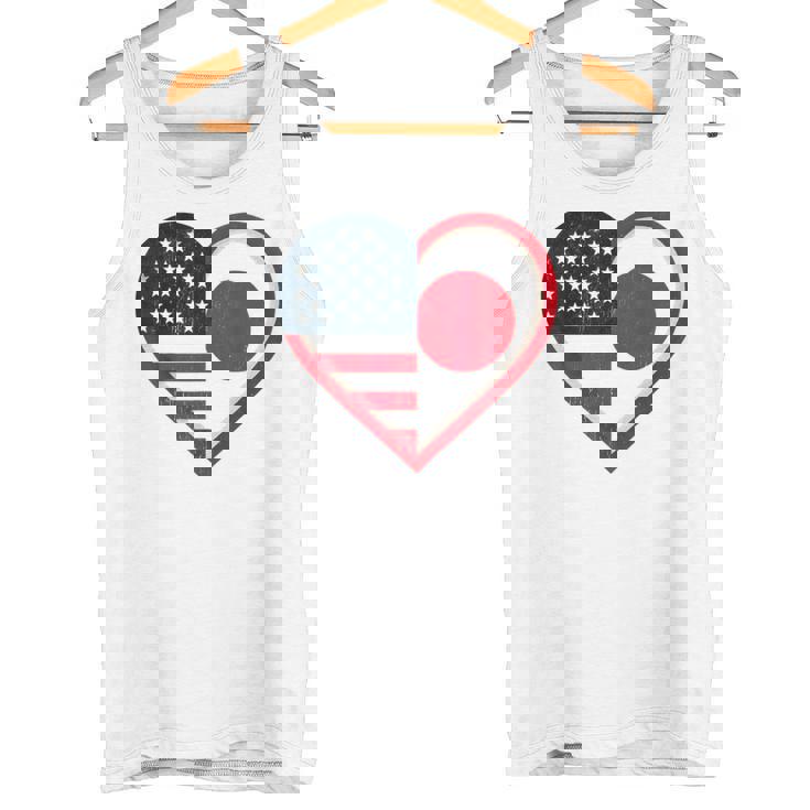 米国 アメリカ 日本 ハートフラッグ 二重国籍。 タンクトップ
