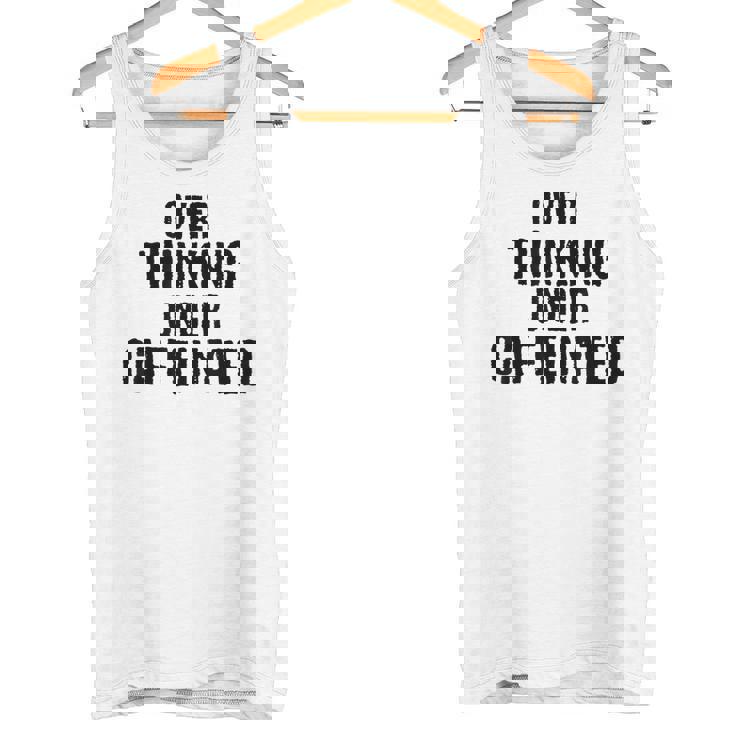 考えすぎてカフェイン入りの面白い タンクトップ