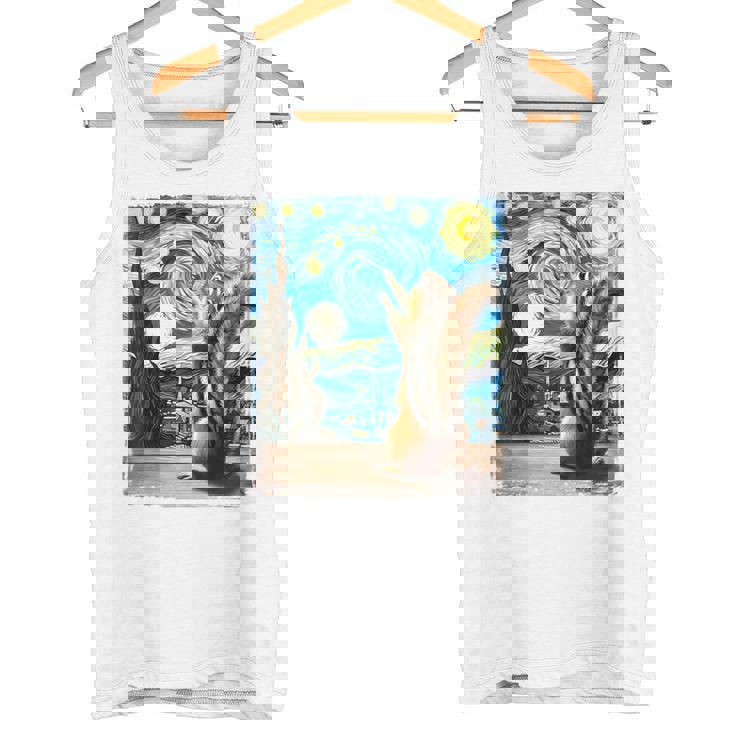 芸術的なシマリスシャツ ゴッホスタイル 星月夜 シマリス タンクトップ