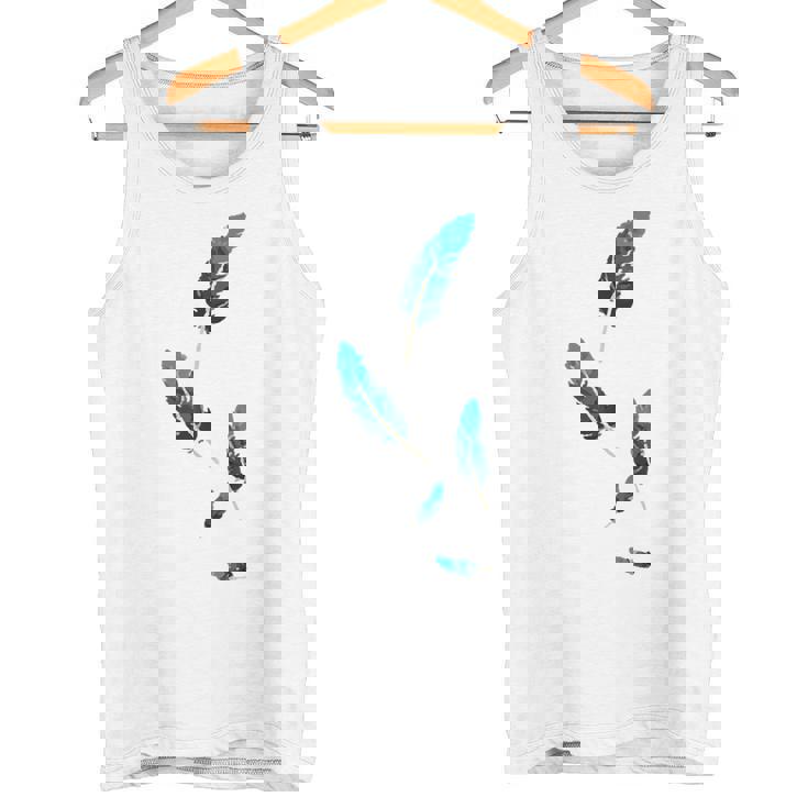 落ちる青い鳥の羽 タンクトップ