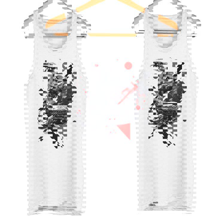 蛇 動物 モチーフ アートワーク 蛇 タンクトップ