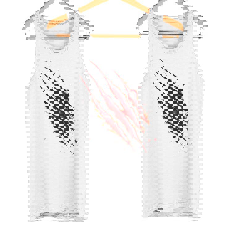 血まみれのシャツ ハロウィン ゾンビ 爪 マーク 血のはね タンクトップ