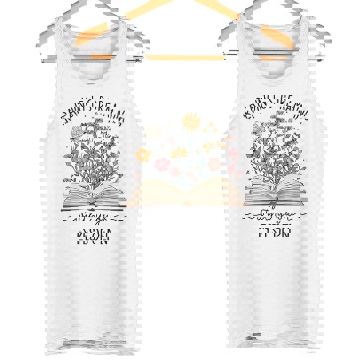 読書は目で見る夢を見る本好き読者 長袖tシャツ タンクトップ