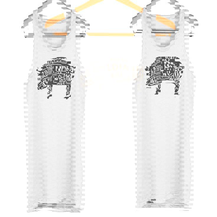 豚肉の部位 面白いtシャツ 豚 ブタ Bbq メンズ おもしろ 面白い 服 オリジナル グッズ ネタ バーベキュー ネタ タンクトップ