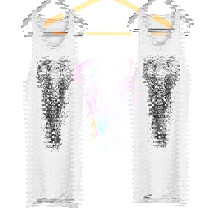 象 抽象画 モチーフ 動物 恋人 アート 象 タンクトップ