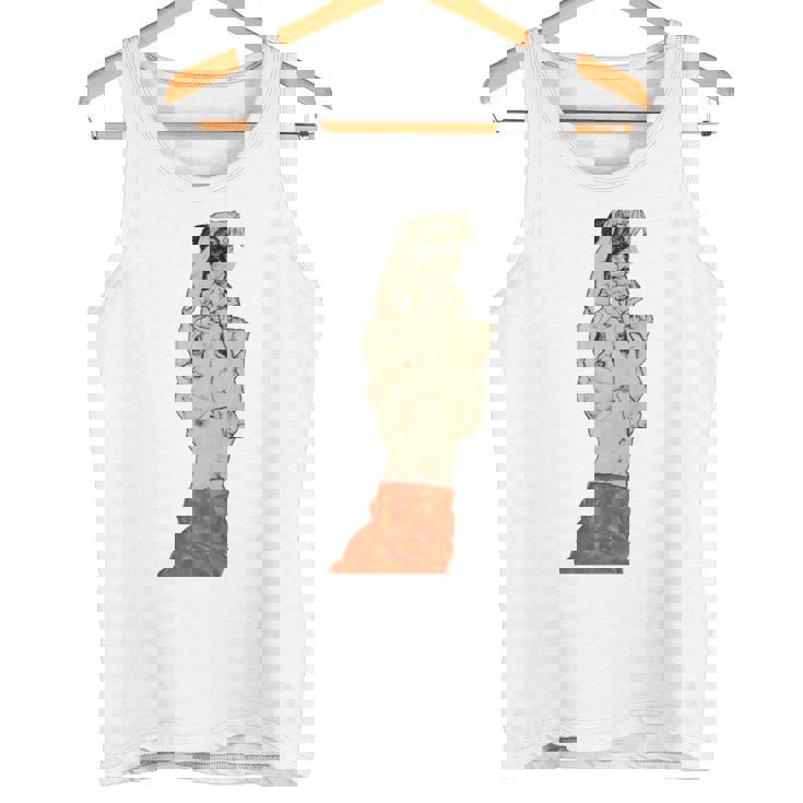 赤いふんどしの立っている男性 エゴン・シーレ作 1914 長袖tシャツ タンクトップ