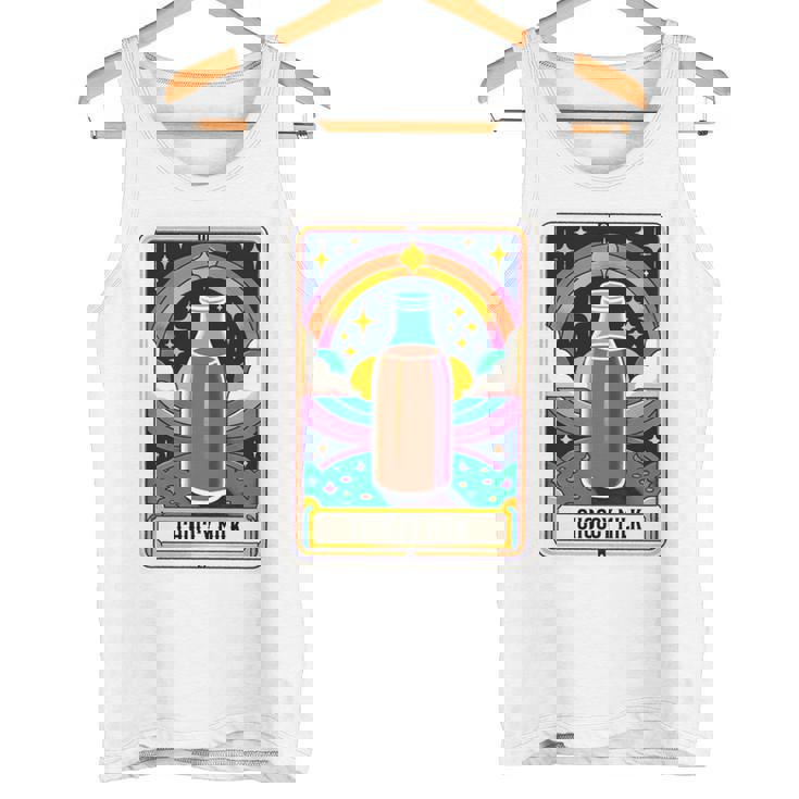 面白い Choccy ミルク タロット カード チョコレート ミルクセーキ 長袖tシャツ タンクトップ