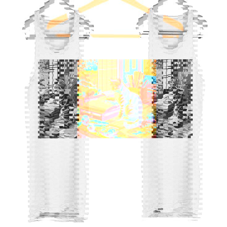 面白いtシャツ 猫 ネコ 読書 勉強 メンズ 猫好き グッズ おもしろ 面白い 服 ネタ 猫の下僕 浮世絵 長袖tシャツ タンクトップ