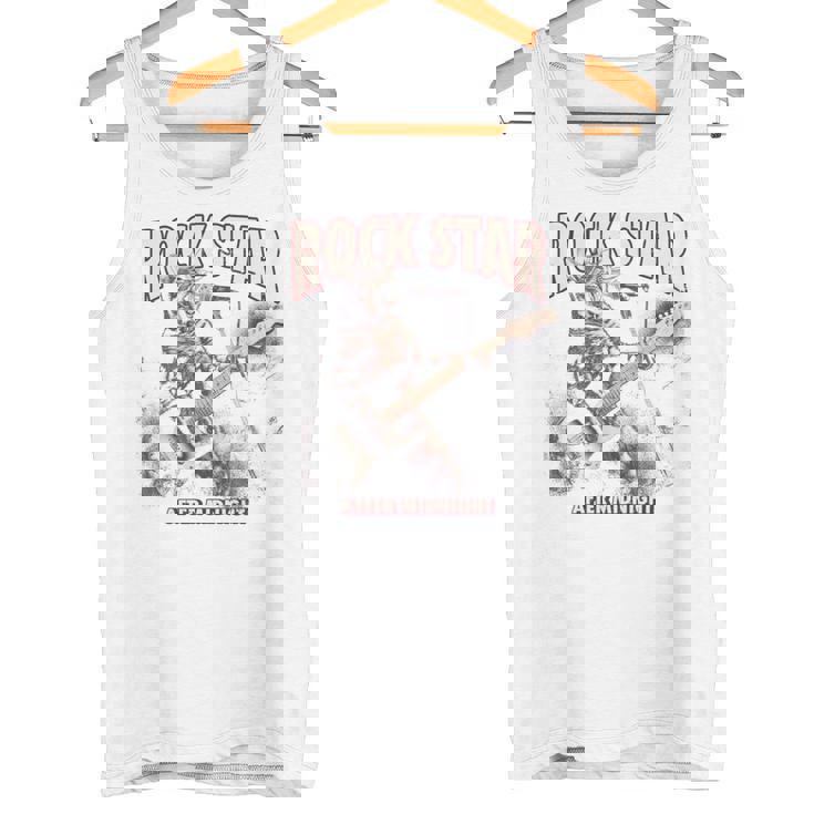 面白いギター猫 エレキギターでロックを弾く猫 長袖tシャツ タンクトップ