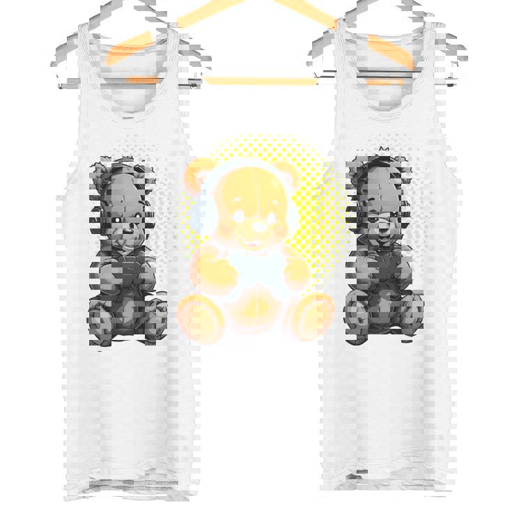 面白いゲームテディホールディングビデオゲームコントローラー。 長袖tシャツ タンクトップ