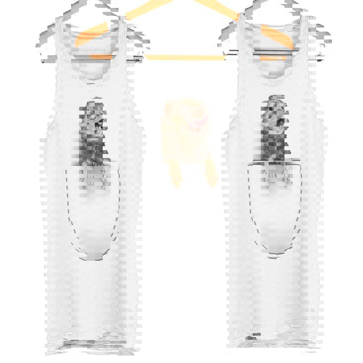 面白いペットフェレット ポケットの中のファニー フェレット タンクトップ