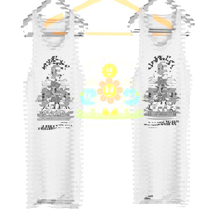 面白いポジティブスマイルサンガーデンハッピーガーデナー植物が育つ 長袖tシャツ タンクトップ